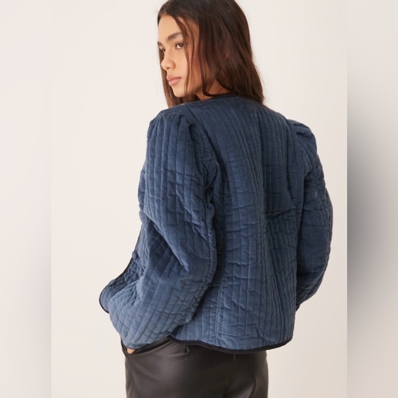 NWOT Free People Natalia Velvet Jacket in Indigo Blue, XL - Picture 2 of 10